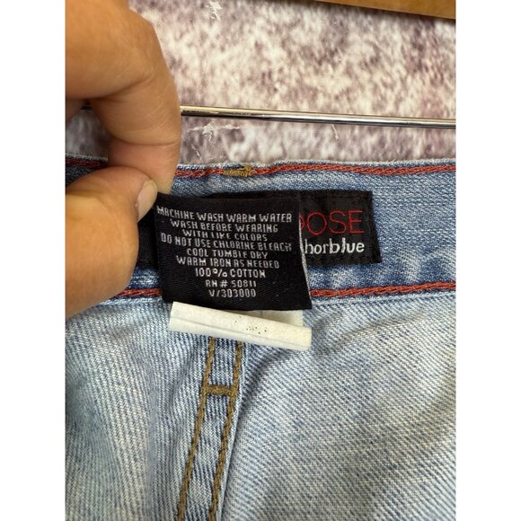 Anchor Blue Jeans Mens 36x34 Blue Y2K Beyond Baggy Loose Fit Wide Leg Distressed - Picture 12 of 12